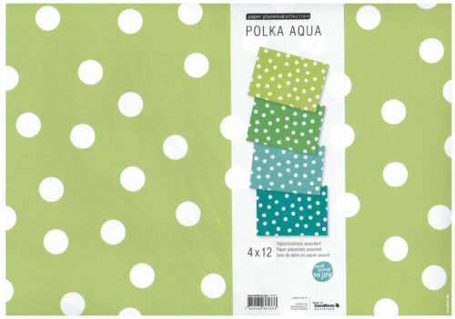 Papiertischset Polka Aqua