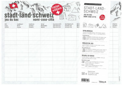 Papiertischset Stadt-Land-Schweiz