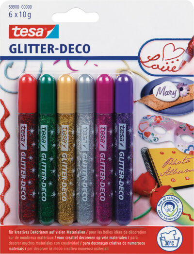 Glitter Glue Deco 6x10g ass