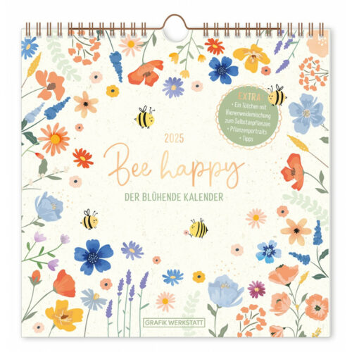 Wandkalender quadratisch 2025 Bee happy