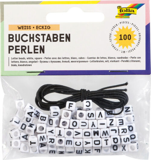 Buchstaben-Perlen weiss