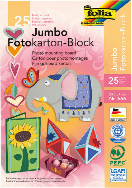 Farb-Kartonblock 24x34cm 25Bl.