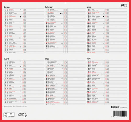 Wandkalender 32x29.7 6M/1S D