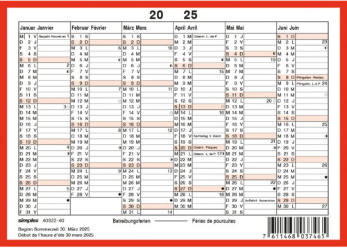 Wandkalender 6M/1S A6 quer