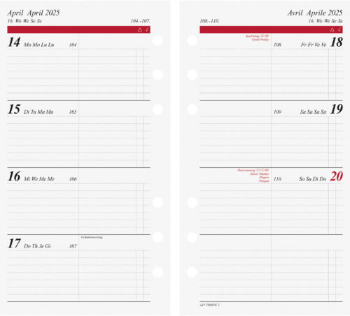 Wochenkalender Timing 2 1W/2S