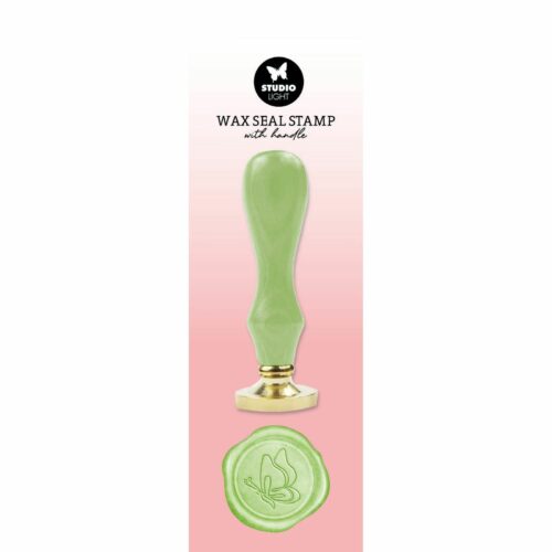 Wax Stamp with handle Green Butterfly