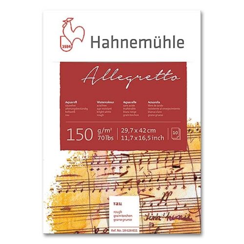 Aquarellblock Allegretto fein rau 150g/m², DIN A3, 10Blatt