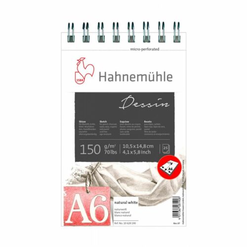 HAHNEMÜHLE SKIZZENBL. 25BL 150G SPIR A6