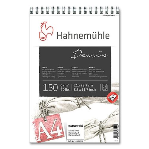 HAHNEMÜHLE SKIZZENBL. 25BL 150G SPIR A4