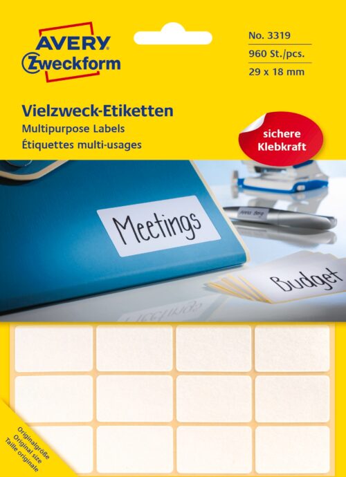 Etiketten 29x18 Flachpackung