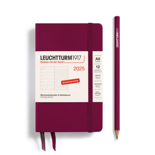 Wochenkalender Pocket A6 Pocket 2025 port red