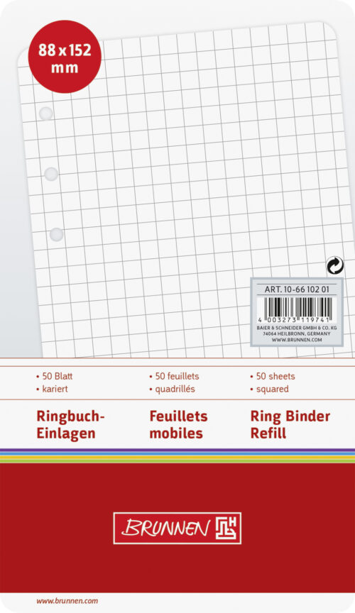 Ringbuch Einlagen 8.8x15,2