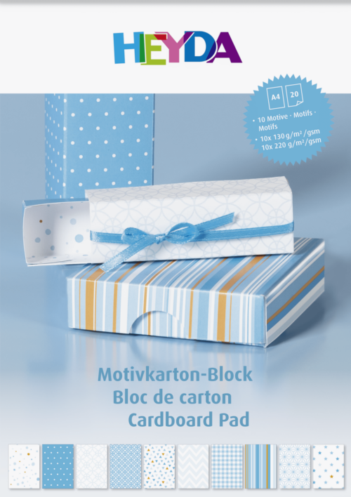 Motivkarton-Block blau A4